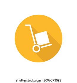 Handcart flat icon with shadow