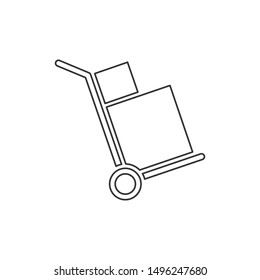 Handcart icon design. A handcart with a box. vector illustration