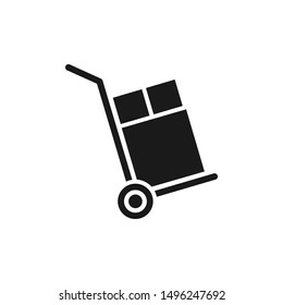 Handcart icon design. A handcart with a box. vector illustration