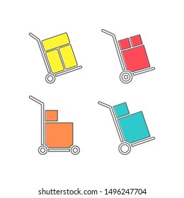 Handcart icon design. A handcart with a box. vector illustration