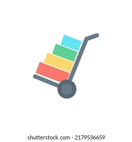 handcart icon flat style design. handcart icon vector illustration. isolated on white background.