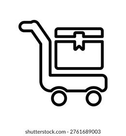 Handcart icon, Line Vector graphics