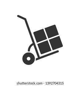 Handcart Icon. Moving Goods, Delivery Products or Shipment Illustration As A Simple Vector Sign & Trendy Symbol for Design and Websites, Presentation or Mobile Application. 