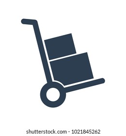 Handcart icon on white background. Vector illustration