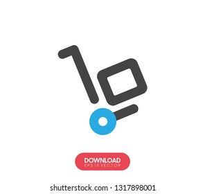 Handcart icon on white background. Vector illustration - Vector