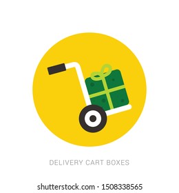 Handcart icon on white background.