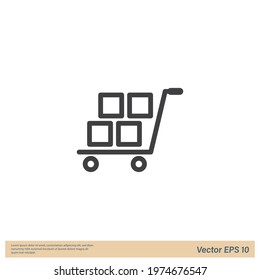 Handcart icon on white background. Vector illustration