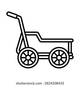 Handcart icon outline vector line art isolated design