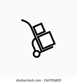 Handcart Icon - Trolley Vector, Delivery Sign and Symbol for Design, Presentation, Website or Apps Elements.