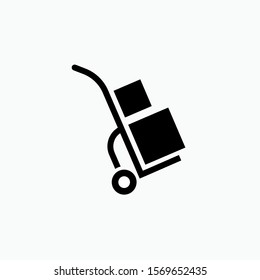 Handcart Icon - Trolley Vector, Delivery Sign and Symbol for Design, Presentation, Website or Apps Elements.
