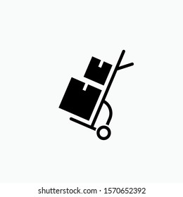 
Handcart Icon - Trolley Vector, Delivery Sign and Symbol for Design, Presentation, Website or Apps Elements.