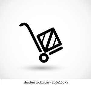 Handcart icon vector