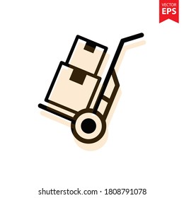Handcart icon vector. Delivery icon concept. Eps10 vector illustration.