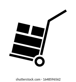 Handcart icon vector. hand trolley illustration sign. 