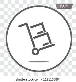 handcart icon vector isolated on transparent background.