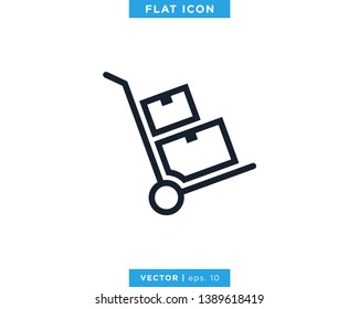 Handcart Icon Vector Logo Design Template