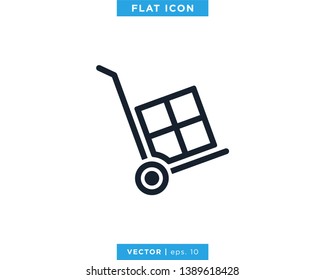 Handcart Icon Vector Logo Design Template