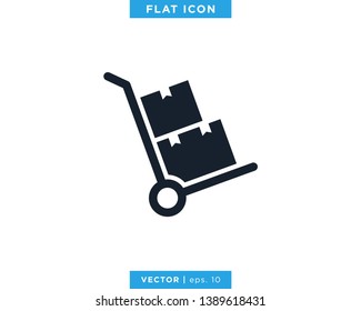 Handcart Icon Vector Logo Design Template