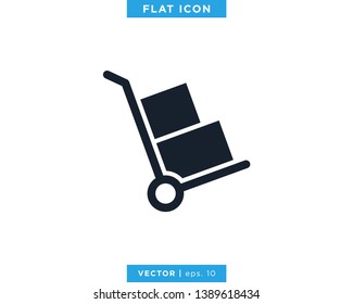 Handcart Icon Vector Logo Design Template