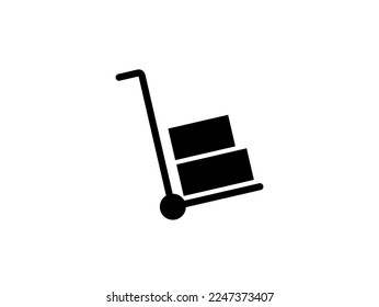 Handcart icon. Vector manual cargo cart isolated on white background