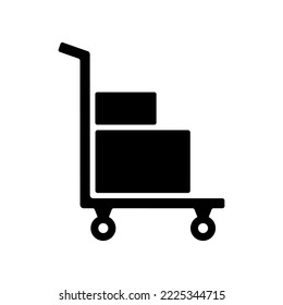 Handcart Icon Vector or Simple Handcart Icon Vector Isolated. The best Handcart icon for all purposes. Especially for the design of the sign of a trolley. Handcart Icon Vector on White Background.