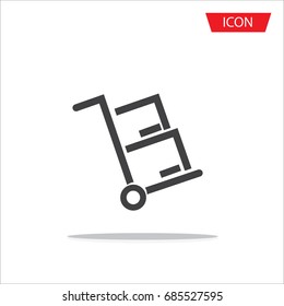 handcart icon vector for web site and application on white background.