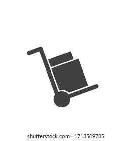 Handcart isolated minimal single flat linear icon for application and info-graphic. Delivery line vector icon for websites and mobile minimalistic flat design.