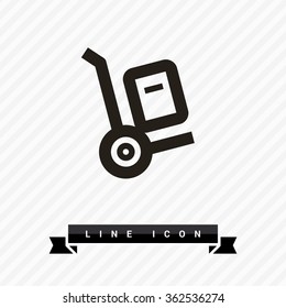 Handcart isolated minimal single flat linear icon for application and info-graphic. Delivery line vector icon for websites and mobile minimalistic flat design.