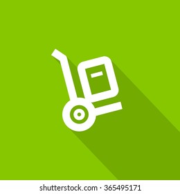 Handcart isolated minimal single flat linear icon for application and info-graphic. Delivery line vector icon for websites and mobile minimalistic flat design.