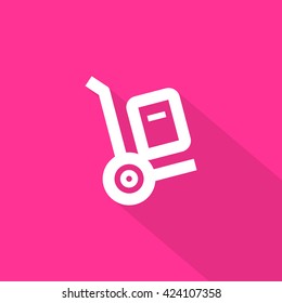 Handcart isolated minimal single flat linear icon for application and info-graphic. Delivery line vector icon for websites and mobile minimalistic flat design.