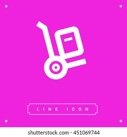 Handcart isolated minimal single flat linear icon for application and info-graphic. Delivery line vector icon for websites and mobile minimalistic flat design.