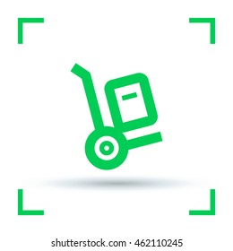 Handcart isolated minimal single flat linear icon for application and info-graphic. Delivery line vector icon for websites and mobile minimalistic flat design.