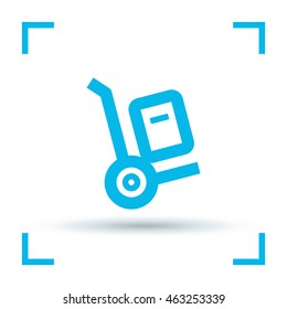 Handcart isolated minimal single flat linear icon for application and info-graphic. Delivery line vector icon for websites and mobile minimalistic flat design.