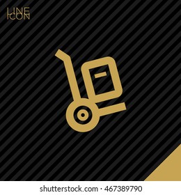 Handcart isolated minimal single flat linear icon for application and info-graphic. Delivery line vector icon for websites and mobile minimalistic flat design.