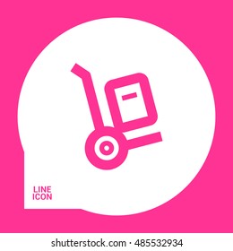 Handcart isolated minimal single flat linear icon for application and info-graphic. Delivery line vector icon for websites and mobile minimalistic flat design.