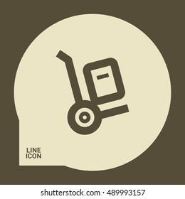Handcart isolated minimal single flat linear icon for application and info-graphic. Delivery line vector icon for websites and mobile minimalistic flat design.