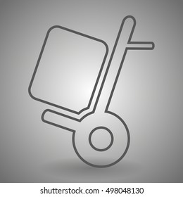 Handcart isolated minimal single flat linear icon for application and info-graphic. Delivery line vector icon for websites and mobile minimalistic flat design