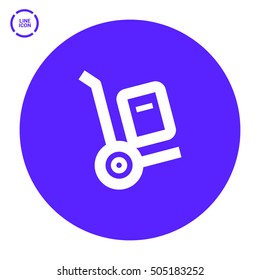 Handcart isolated minimal single flat linear icon for application and info-graphic. Delivery line vector icon for websites and mobile minimalistic flat design.