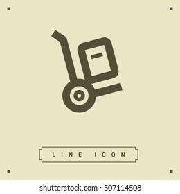 Handcart isolated minimal single flat linear icon for application and info-graphic. Delivery line vector icon for websites and mobile minimalistic flat design.