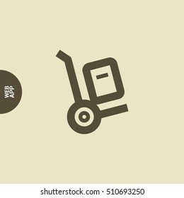 Handcart isolated minimal single flat linear icon for application and info-graphic. Delivery line vector icon for websites and mobile minimalistic flat design.