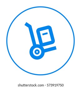 Handcart isolated minimal single flat linear icon for application and info-graphic. Delivery line vector icon for websites and mobile minimalistic flat design.
