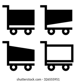 Handcart . line vector icon