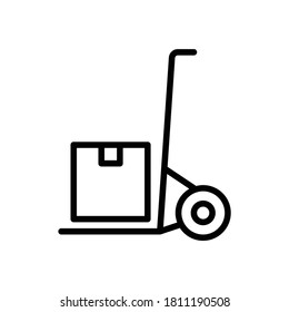cartón de mano, ilustración del vector de icono logístico