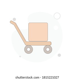 handcart vector flat illustration on white background