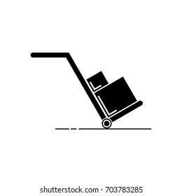 Handcart vector icon