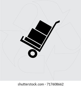 handcart vector icon