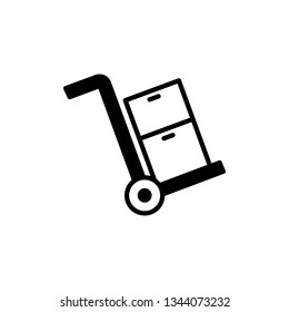 Handcart vector icon. Hand truck with cardboard boxes line icon, logistic and delivery, hand dolly sign vector graphics, a linear pattern on a white background, eps 10.