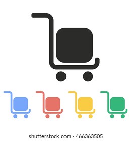 Handcart vector icon. Illustration isolated on white background for graphic and web design.