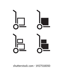 Handcart vector icon on white background
