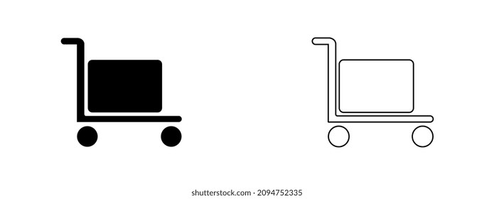 Handcart vector icon on white background.